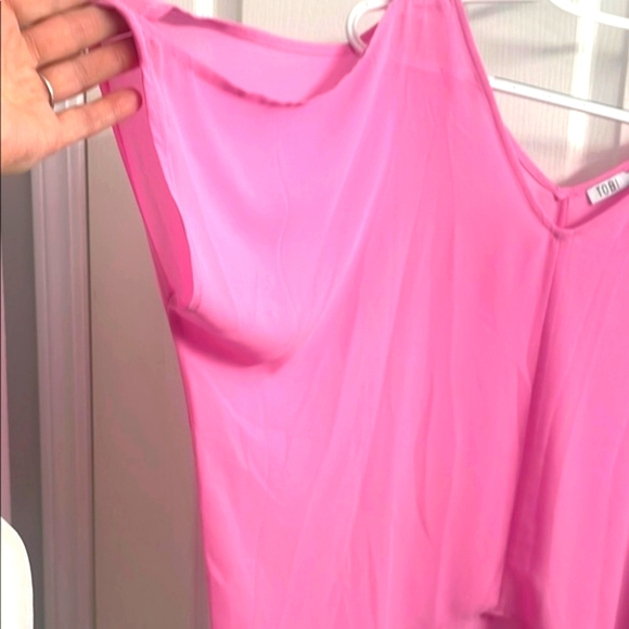 Tobi Pink Asymmetrical Blouse with Relaxed Fit - Picture 10 of 13